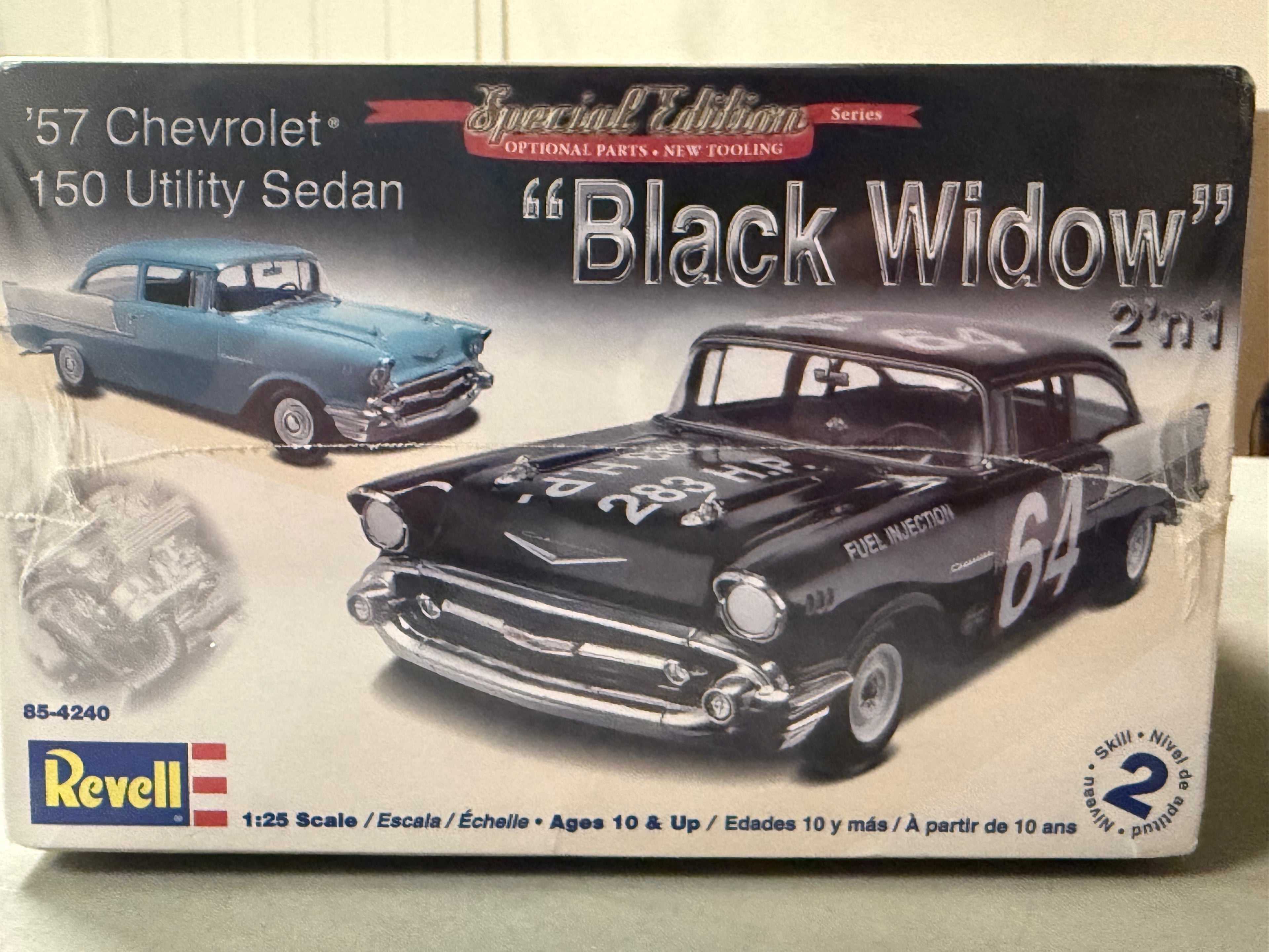 Revell Black Widow '57 Chevrolet 150 Utility Sedan box front