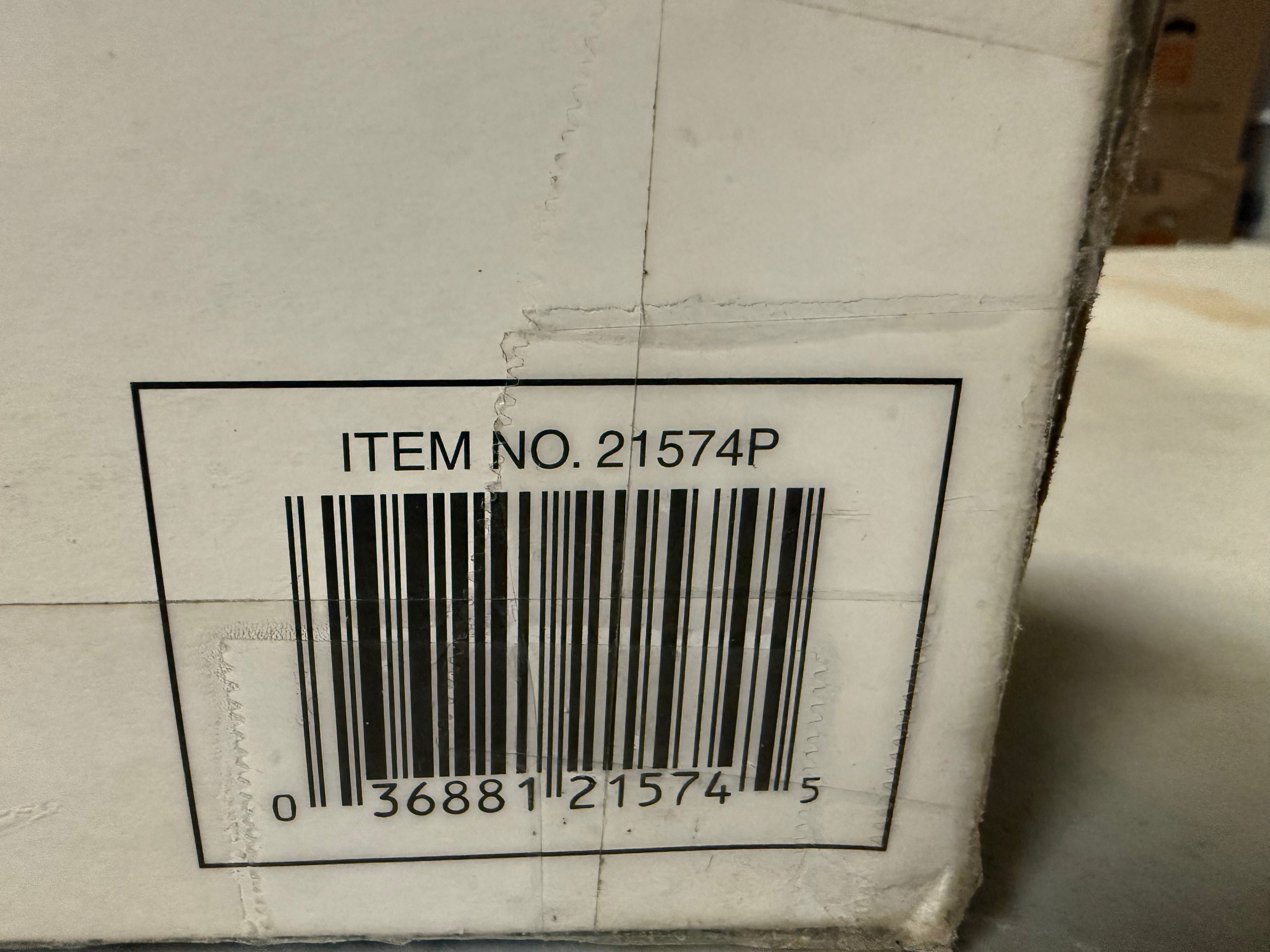 Barcode and item number 21574P